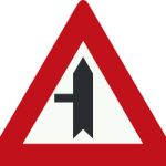 warning crossroad side road left